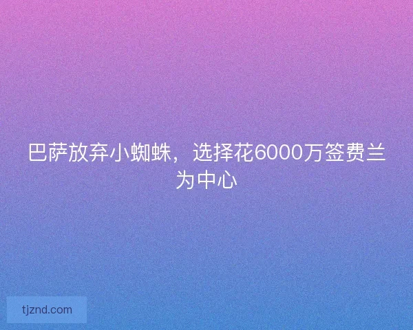 巴萨放弃小蜘蛛，选择花6000万签费兰为中心